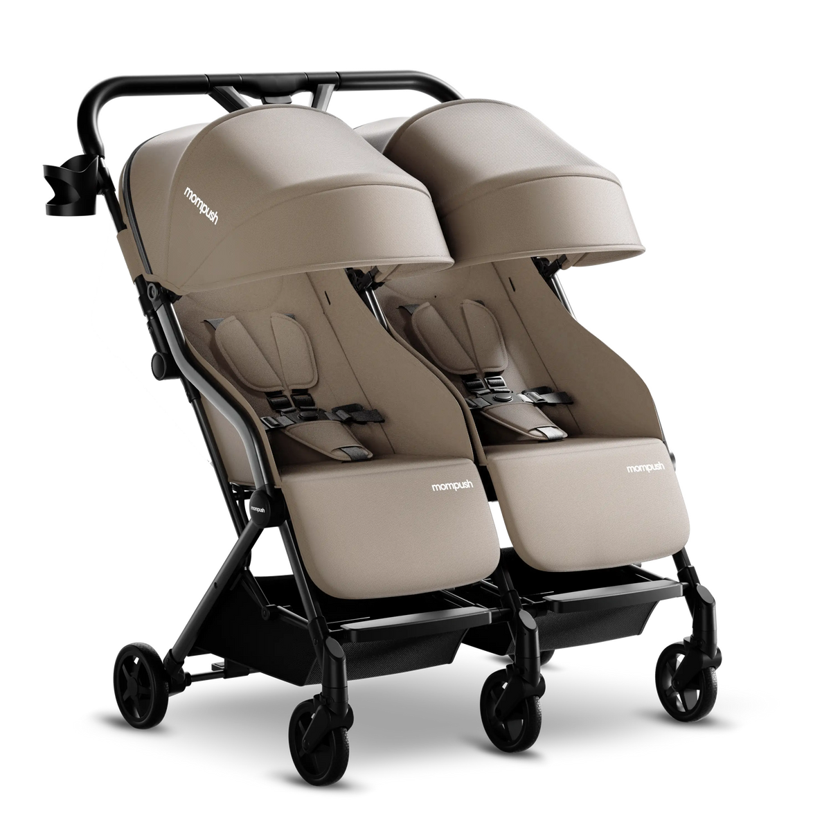 Mompush Lithe Double Baby Stroller - Khaki