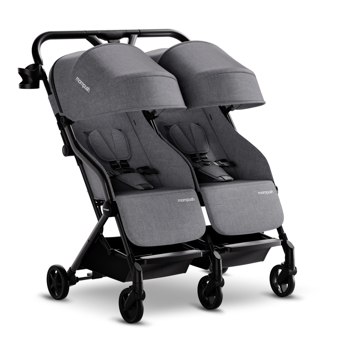 Mompush Lithe Double Baby Stroller - Gray